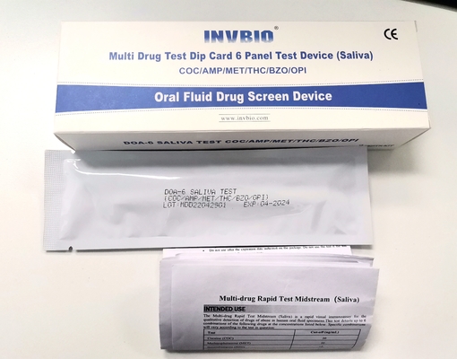 3.00mm oraux CE FSC de FDA d'essai de drogue de salive de 6 panneaux