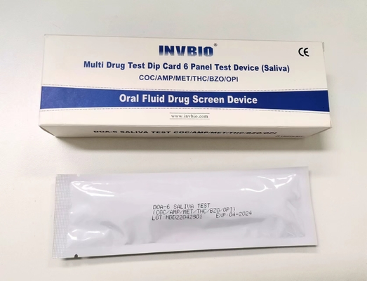 Drogues d'écouvillon de bouche de kit liquide oral d'essai de drogue de salive de 6 panneaux d'essai d'abus