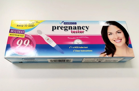 Premier essai Kit High Sensitivity Home Test de grossesse de milieu du courant de Hcg de grossesse