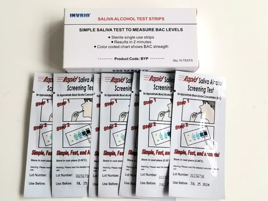 À la maison 2 minutes une bande d'alcootest de salive d'étape 25pcs/boîte