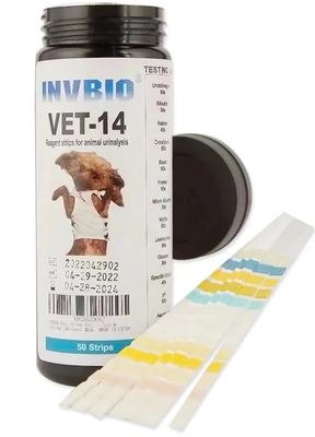 Marché superbe de la livraison de la marque INVBIO de VÉTÉRINAIRE d'animal familier d'urine d'analyse de paramètres rapides des bandes 14