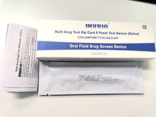 6 essais oraux de Kit For Employment And Insurance d'essai de drogue de salive de FDA de panneau