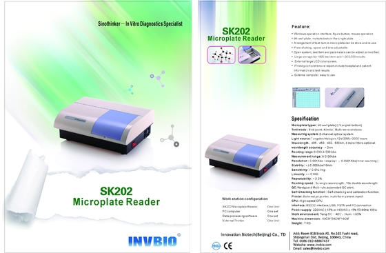 Analyseur bon d'Elisa Reader Machine Clinical Chemistry du laboratoire 96 avec l'imprimante SK202