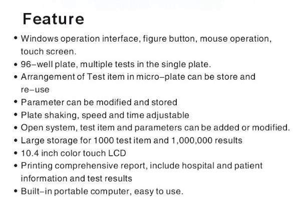 La haute performance a entièrement automatisé Elisa Reader Portable 2